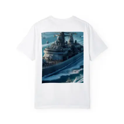 Navy Warship Sailing Blue Ocean Waters