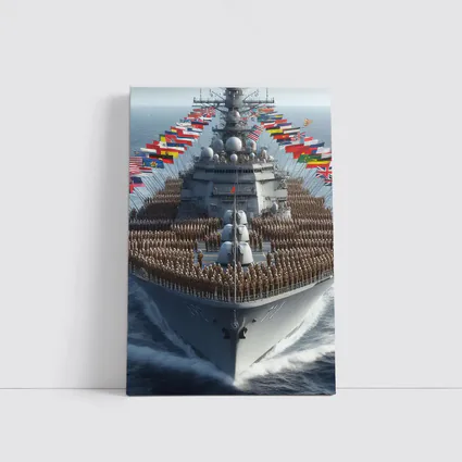 Military Warship Soldiers International Flags Ocean