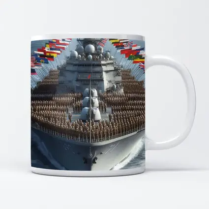 Military Warship Soldiers International Flags Ocean