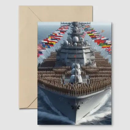Military Warship Soldiers International Flags Ocean