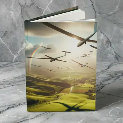 Gliders Soaring Over Green Rolling Hills