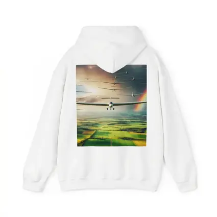 Gliders Flying Over Green Fields Rainbow