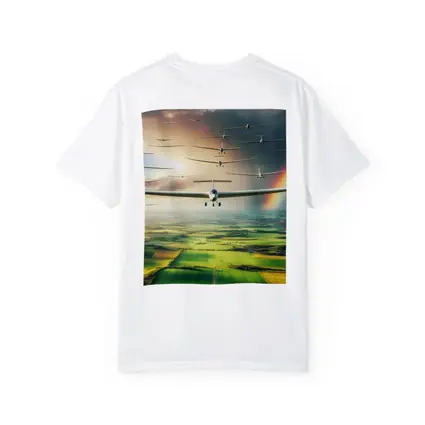 Gliders Flying Over Green Fields Rainbow