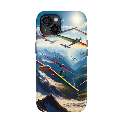 Gliders Soaring Over Snowy Mountain Peaks