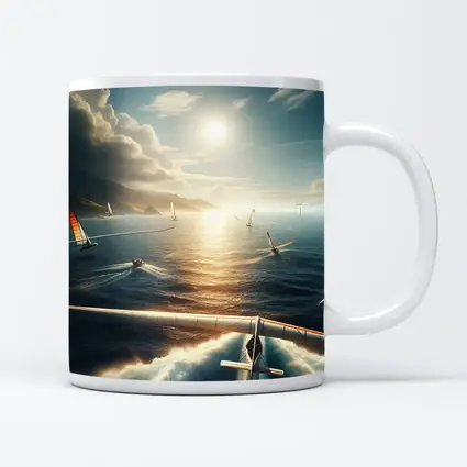 Sailing Race Ocean Sunlight Coastal Mountains