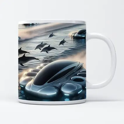 Futuristic Vehicles Dolphins Ocean Sci Fi