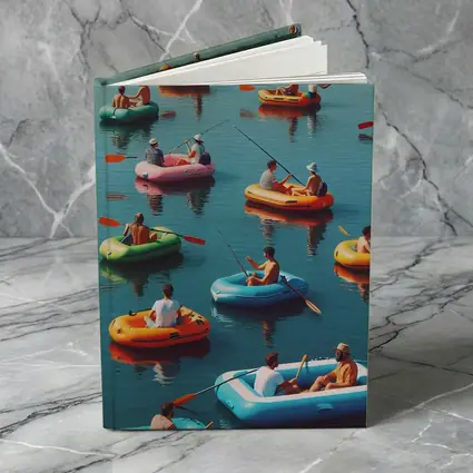 Colorful Inflatable Boats on Calm Water