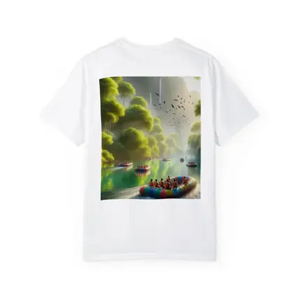 River Rafting Adventure Lush Tropical Waterfall