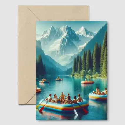 Mountain Lake Rafting Summer Outdoor Adventure