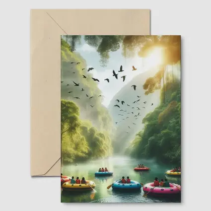 River Rafting Adventure Lush Jungle Canyon