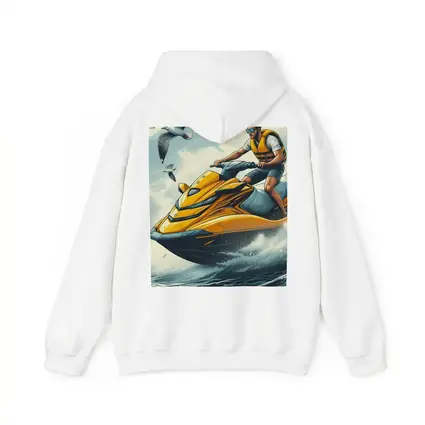 Man Riding Yellow Jet Ski Ocean Waves