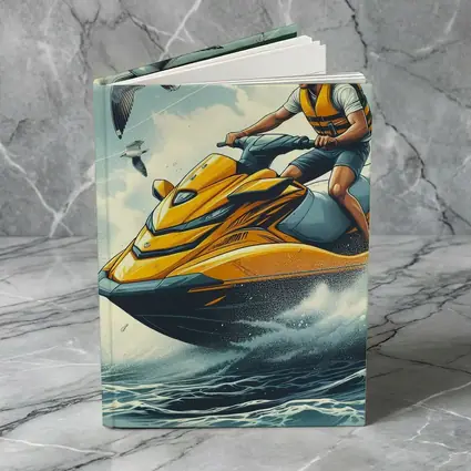 Man Riding Yellow Jet Ski Ocean Waves