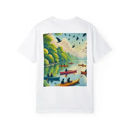 Kayaking on Calm River With Birds