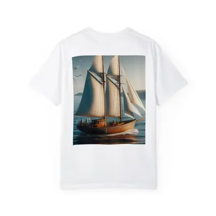 Wooden Sailing Ship Open Blue Ocean