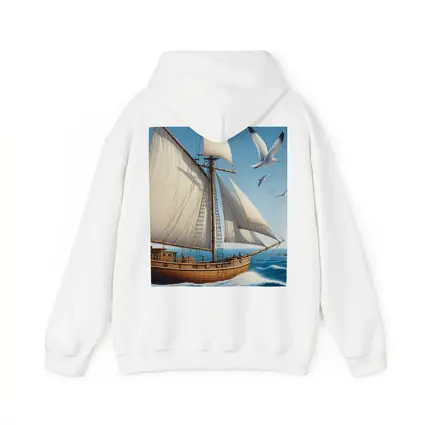 Wooden Sailing Ship Ocean Waves Seagulls