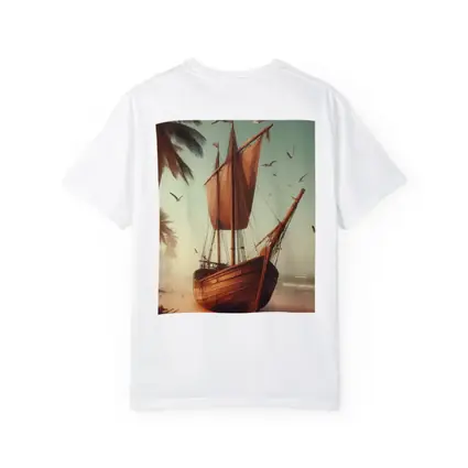 Old Wooden Sailing Ship Tropical Beach