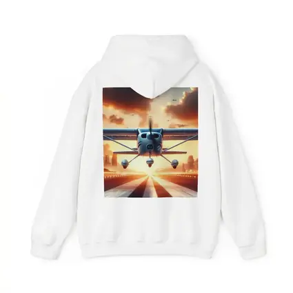 Small Plane Taking Off Sunset Runway