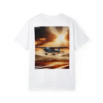 Small Cessna Plane Flying Sunset Mountain Sky