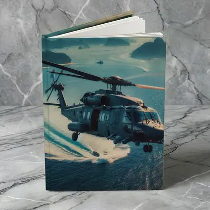 Military Helicopter Flying Over Ocean Islands