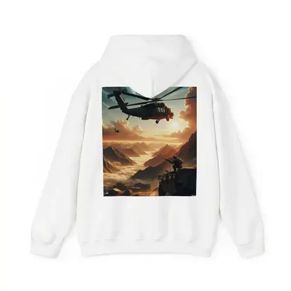 Military Helicopter Soldier Mountain Sunset Scene
