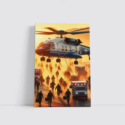 Medical Helicopter Emergency Rescue Team Sunset