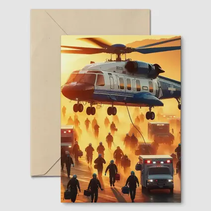 Medical Helicopter Emergency Rescue Team Sunset