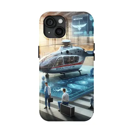 Medical Evacuation Helicopter Hangar Futuristic Scene