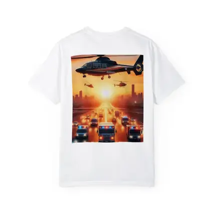 Emergency Helicopters Ambulances City Sunset Scene