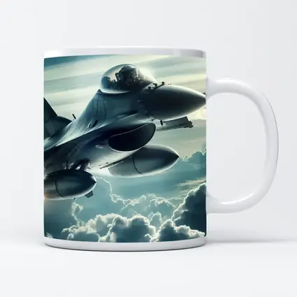 F16 Fighter Jet Flying Above Clouds