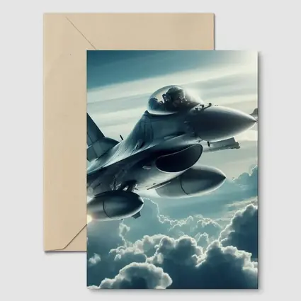 F16 Fighter Jet Flying Above Clouds