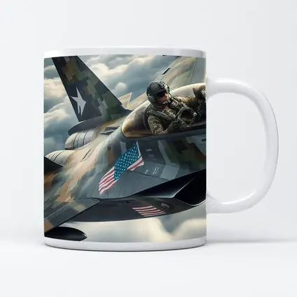 US Fighter Jet Pilot Above Clouds