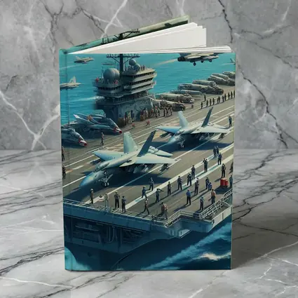 Navy Aircraft Carrier Jets Ocean Military Scene