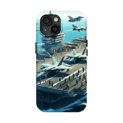 Navy Aircraft Carrier Jets Ocean Military Scene