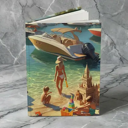 Summer Beach Day Speedboats Marina Scene