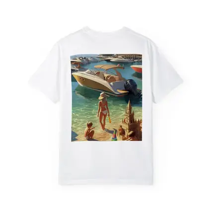 Summer Beach Day Speedboats Marina Scene