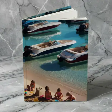 Speedboats Anchored Sandy Beach Turquoise Water