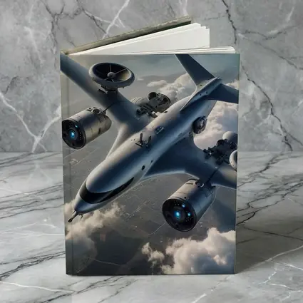Futuristic Military Drone Aircraft Above Clouds