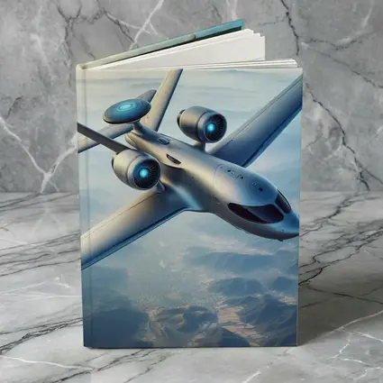 Futuristic Concept Jet Flying Over Mountains
