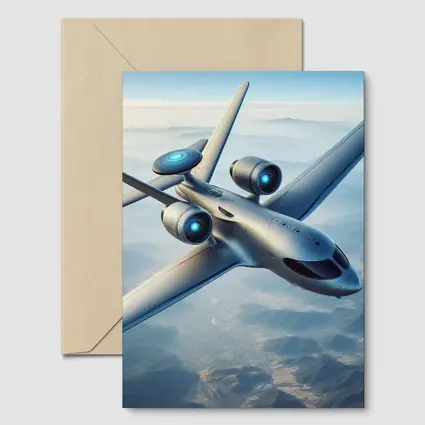 Futuristic Concept Jet Flying Over Mountains