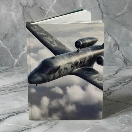 Camouflage Military Jet Flying Above Clouds