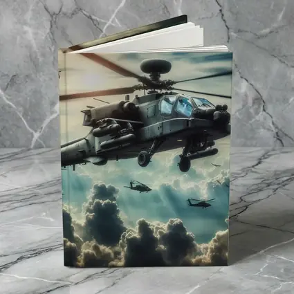 Apache Attack Helicopter Flying Above Clouds
