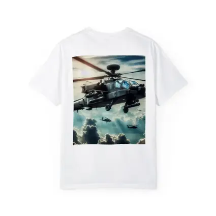 Apache Attack Helicopter Flying Above Clouds