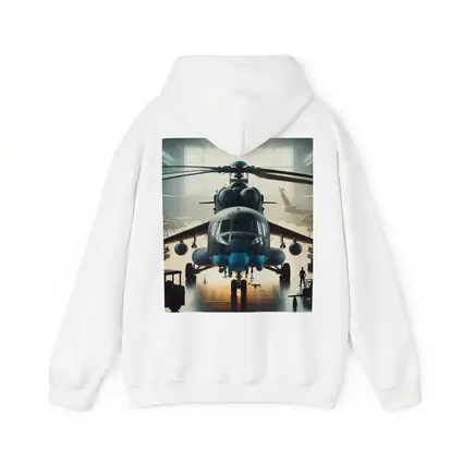 Military Helicopter Inside Hangar Dramatic Light