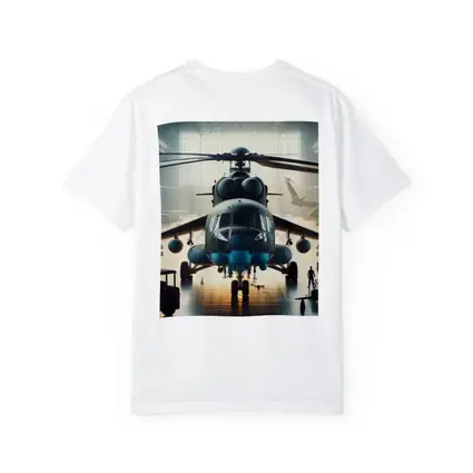 Military Helicopter Inside Hangar Dramatic Light