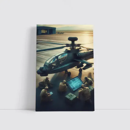 Apache Attack Helicopter Military Crew Airfield