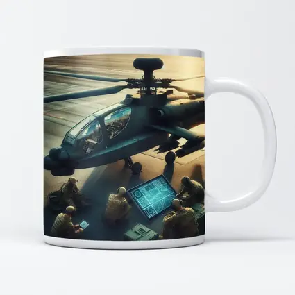 Apache Attack Helicopter Military Crew Airfield