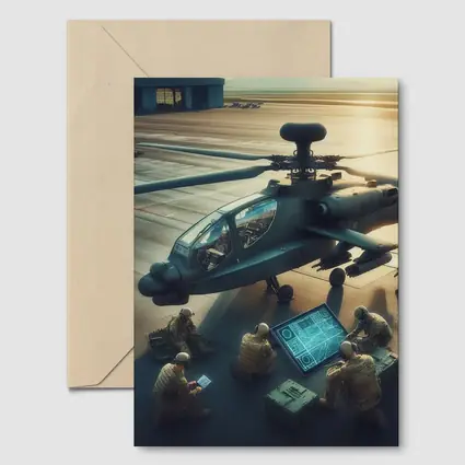Apache Attack Helicopter Military Crew Airfield
