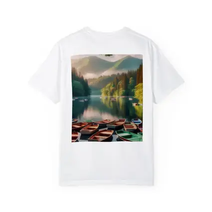 Rowboats On Calm Mountain Lake Forest