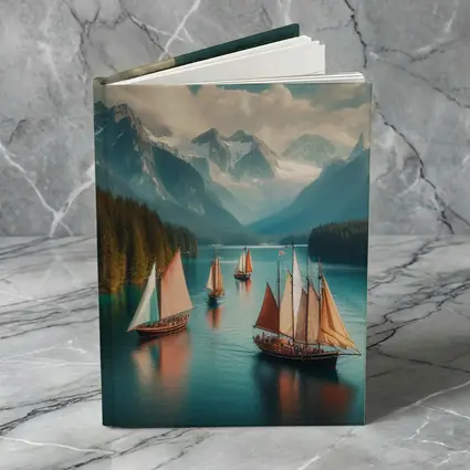 Sailing Ships on Turquoise Mountain Lake