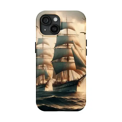 Tall Ship Sailing Rough Ocean Dramatic Sky